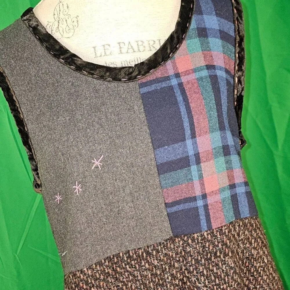 Crispina Ffrench Recycled Wool Art To Wear‎ Dress Small Medium 1 Rare Upcycled